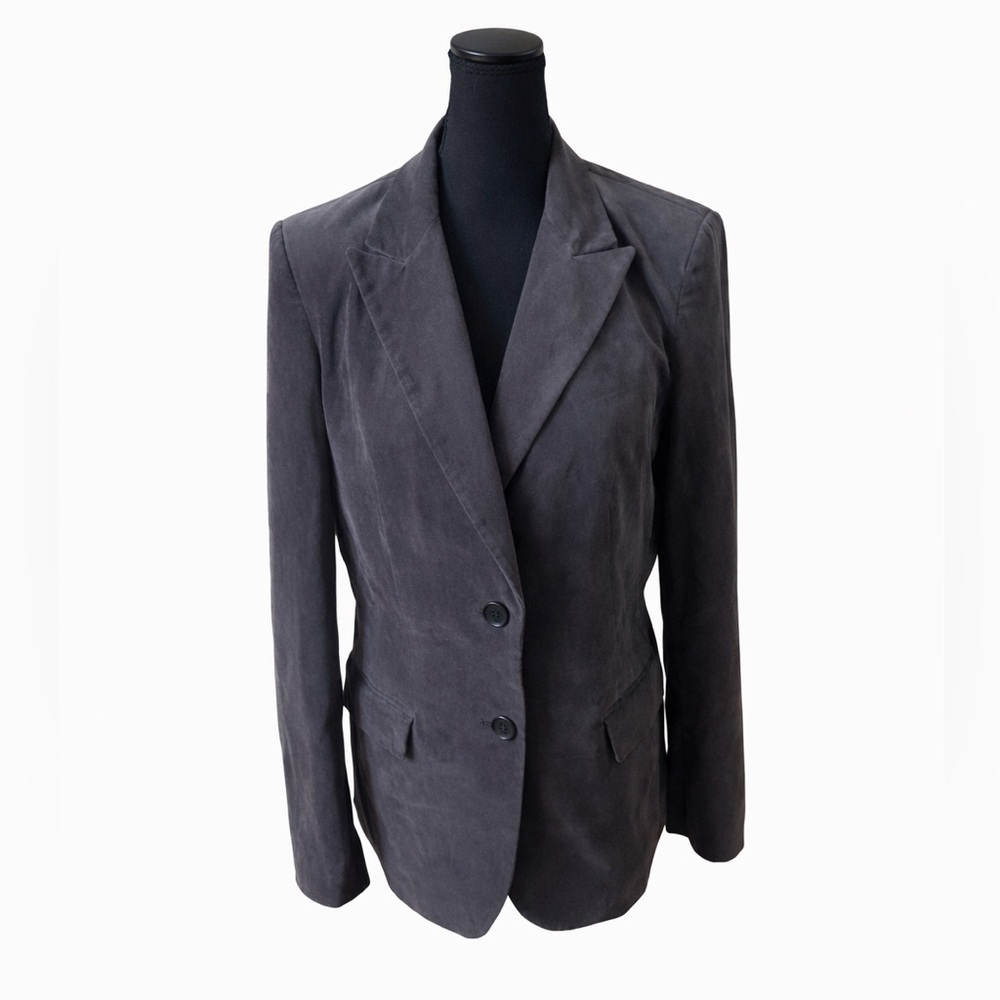 DKNY Charcoal Gray Suede-Look Blazer – No Size Tag